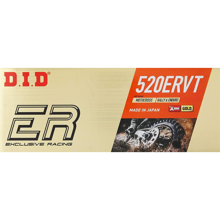 Ланцюг DID 520ERVT-118 X-Ring 118 ланок Золотий + Замок