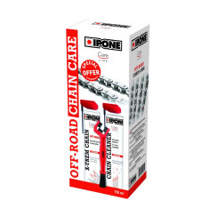 IPONE OFF ROAD CHAIN CARE — набір для чищення та змащування ланцюга (2 x 750 мл) зі щіткою (Careline)