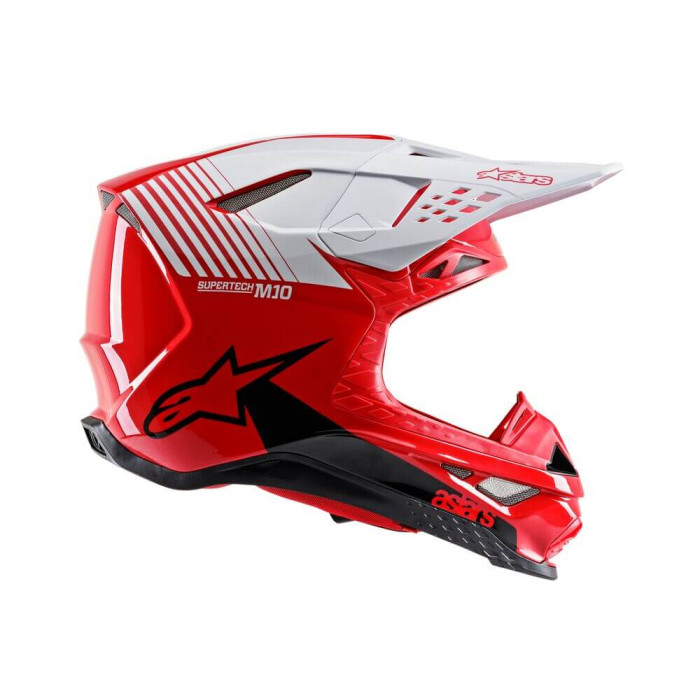 Шолом Alpinestars Supertech S-M10 Dyno — Червоний/Білий (Глянець) Розмір XL