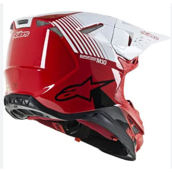 Шолом Alpinestars Supertech S-M10 Dyno — Червоний/Білий (Глянець) Розмір XL