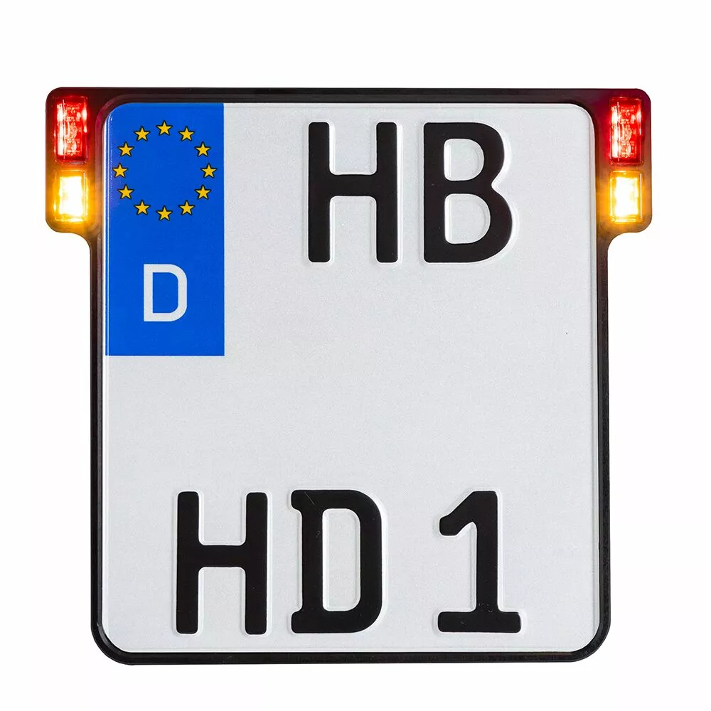 Універсальний тримач номерного знака 2.0 зі світлодіодним освітленням номерного знака, гальмівним і заднім ліхтарем