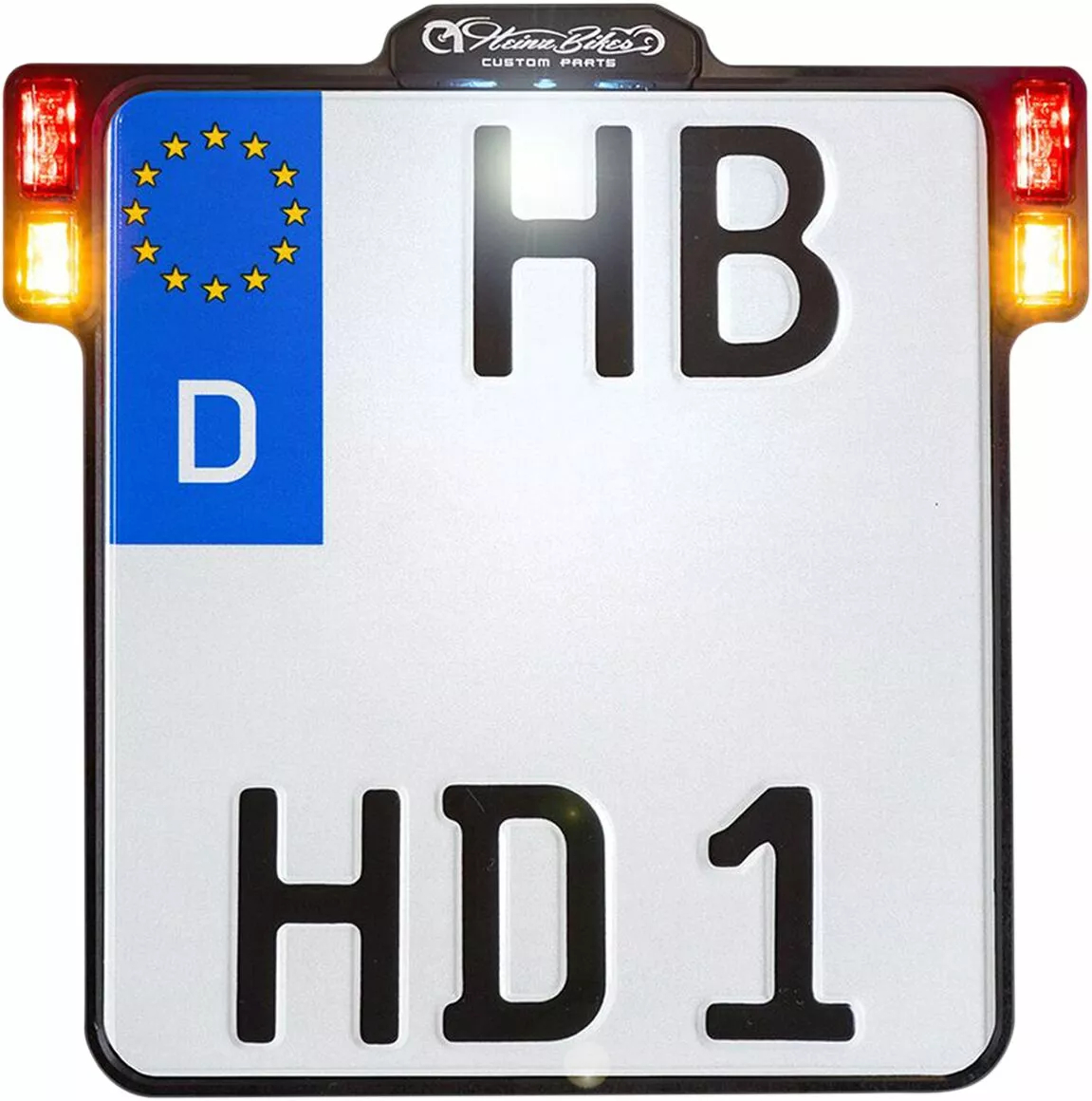 Універсальний тримач номерного знака 2.0 зі світлодіодним освітленням номерного знака, гальмівним і заднім ліхтарем