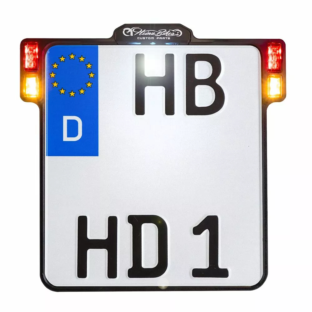 Універсальний тримач номерного знака 2.0 зі світлодіодним освітленням номерного знака, гальмівним і заднім ліхтарем