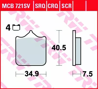 Шліфовані передні гальмівні колодки серії SRT