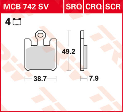 Гоночні гальмівні колодки серії SCR