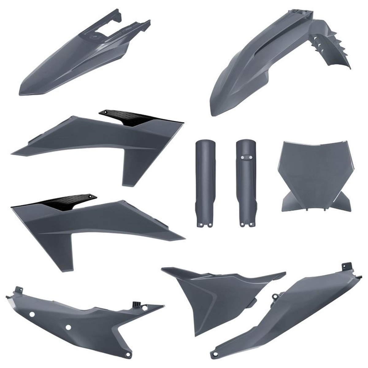 Комплект Пластика POLISPORT (Full Kit) 91290 KTM SX/SX-F/XC/XC-F 23-24 + Номер + Захист Вилки Сірий