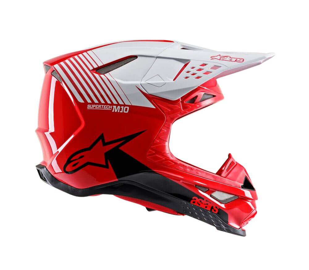 Шолом Alpinestars Supertech S-M10 Dyno — Червоний/Білий (Глянець) Розмір XL