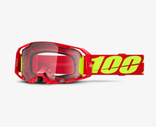 Окуляри 100% ARMATIC RED — прозора лінза (червоний/жовтий флуо)
